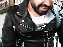 Leather biker smoke - video 7