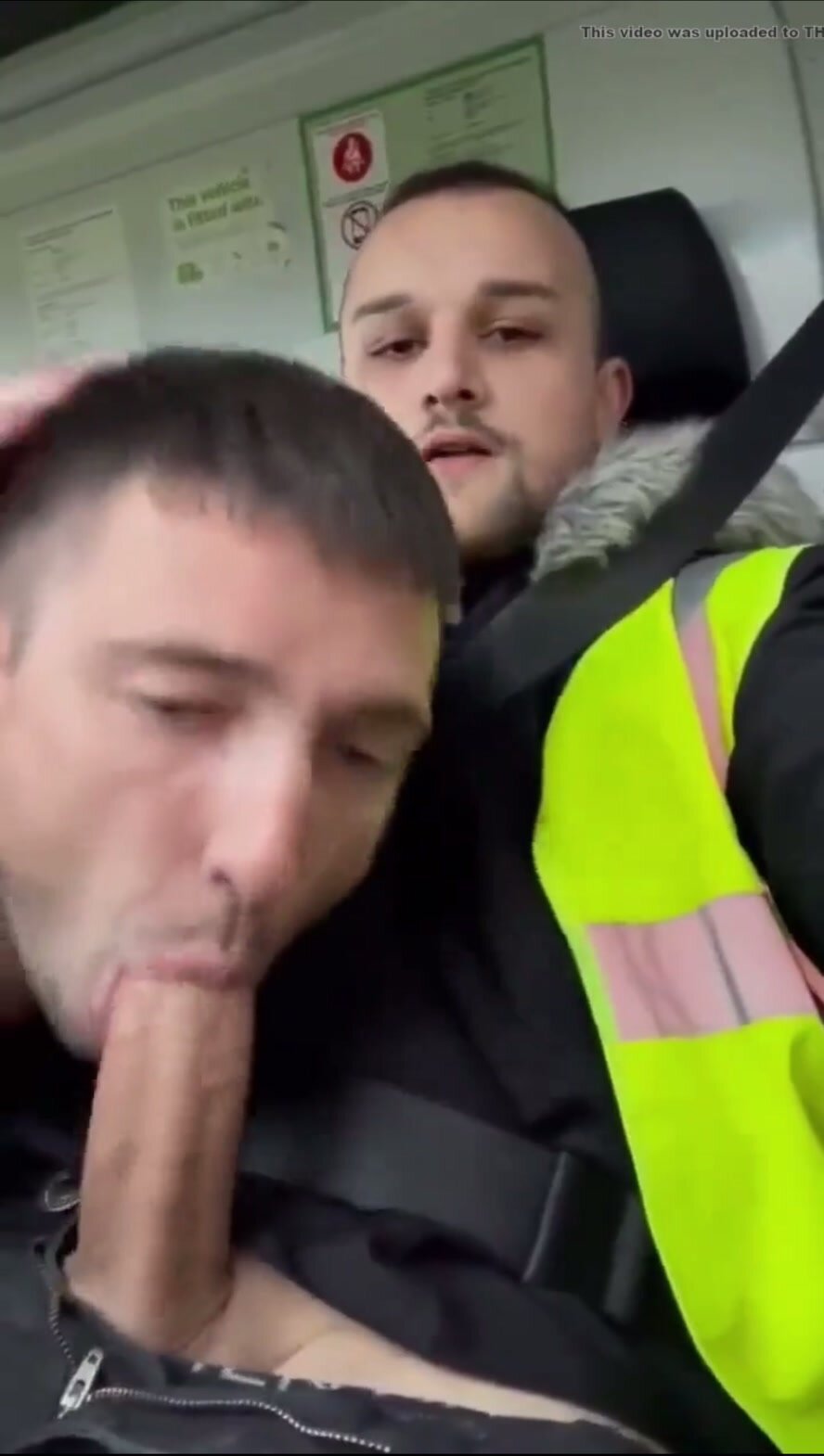Dublin inner city lads sucking cock in work van