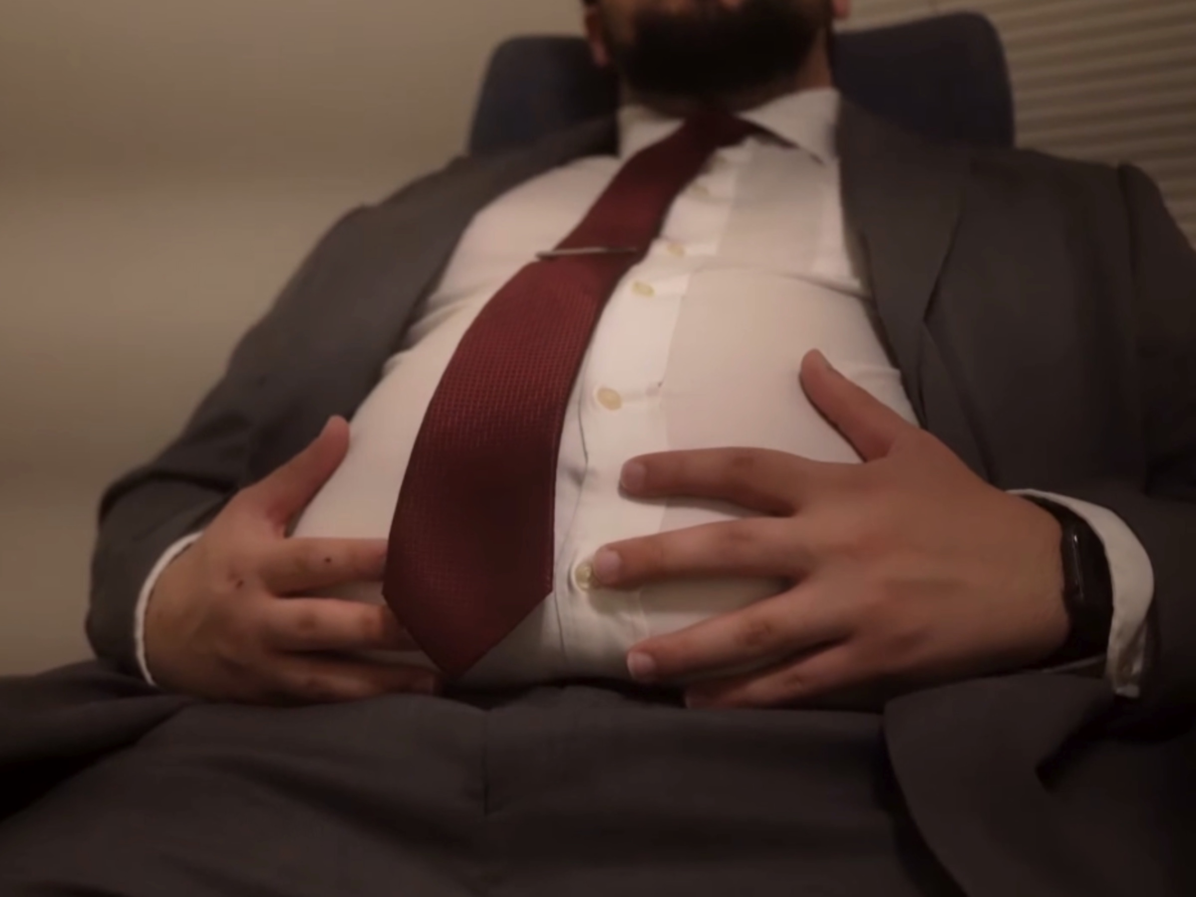 Fatties Punishment, Tight Suited Belly Play (Full)
