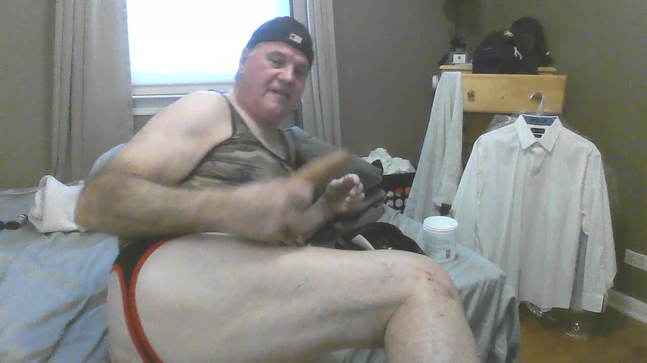 dildo play in leather withbikeman - video 5