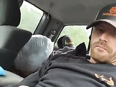 REDNECK SQUIRTS OUT A BIG LOAD IN HIS CAR