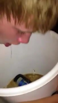 Young man vomiting