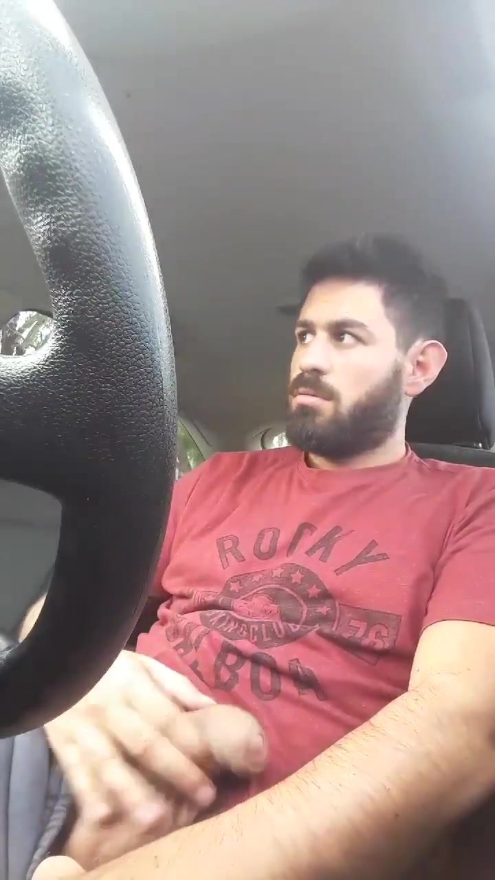 Big uncut dick in the car