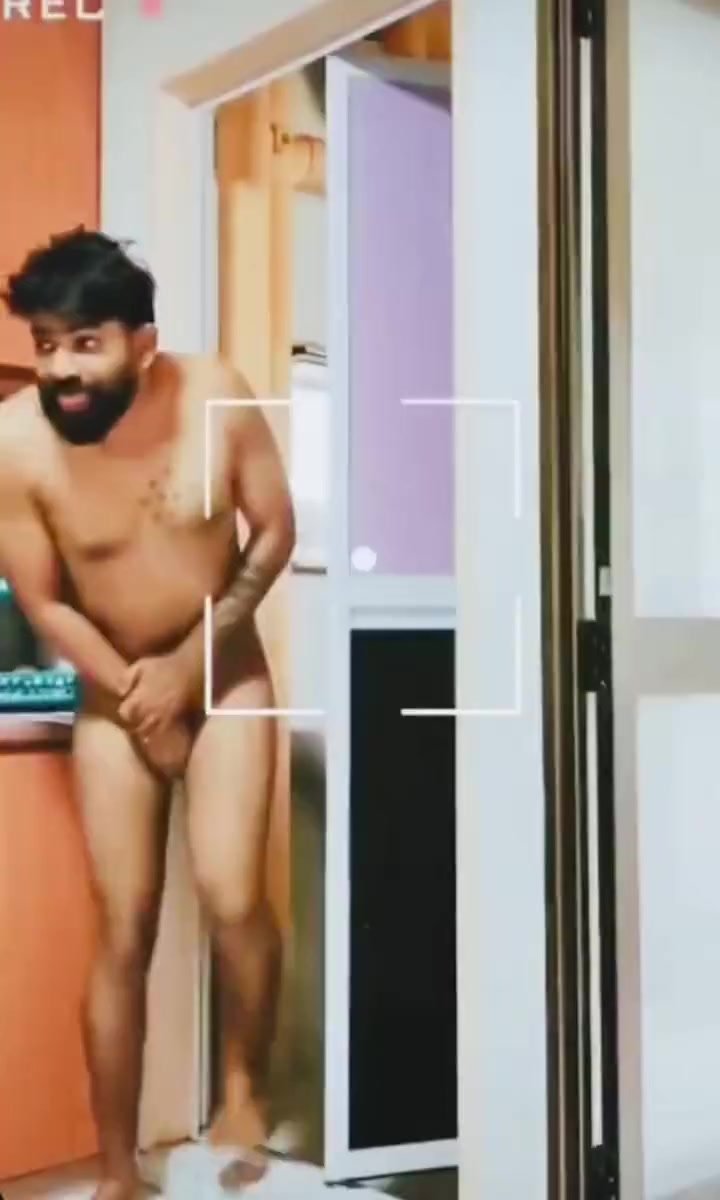 Man naked bath