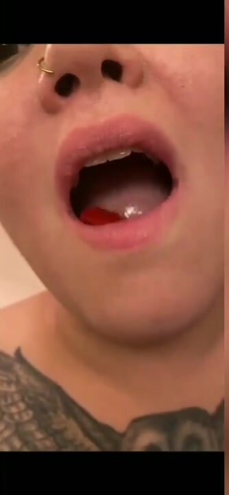 Long tongue gummy swallowing