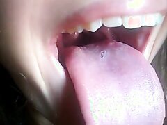 Long tongue teasing - video 2