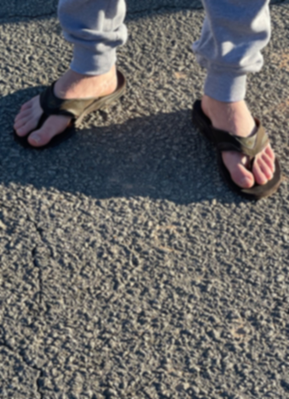 Twunk jock feet in gray sweatpants