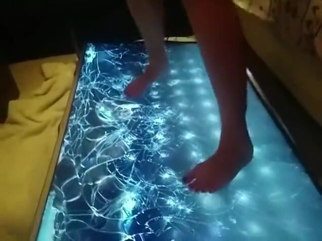 barefoot walk on a large tv