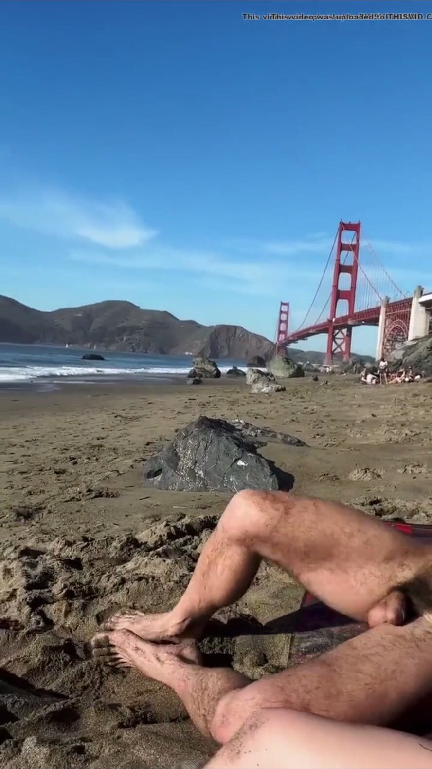 Irish American gay guy on nude beach