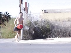 Guy attends videoclip shooting walking 3km naked