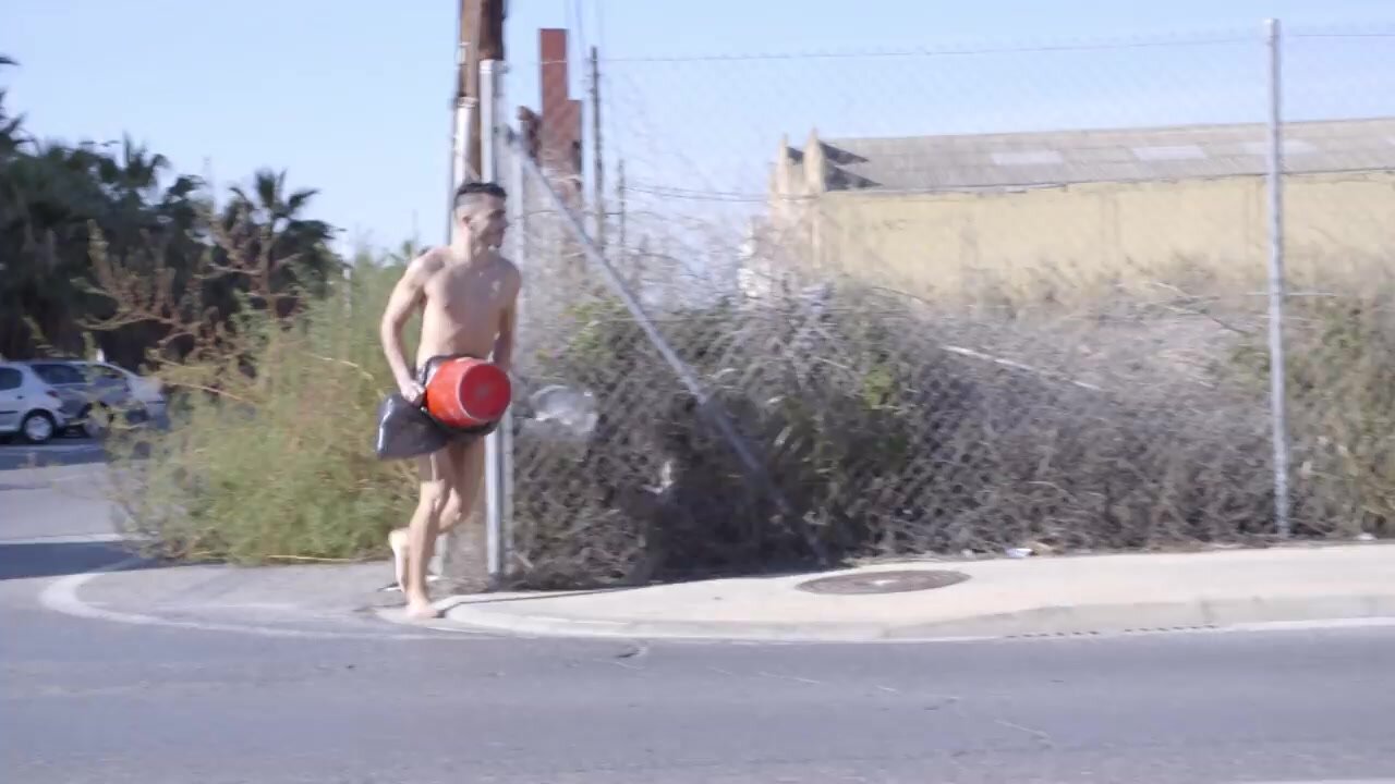 Guy attends videoclip shooting walking 3km naked