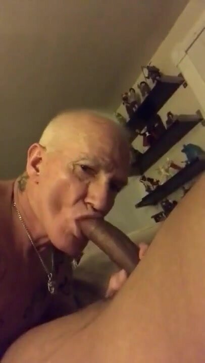 old white fag chowing down on a brown cock