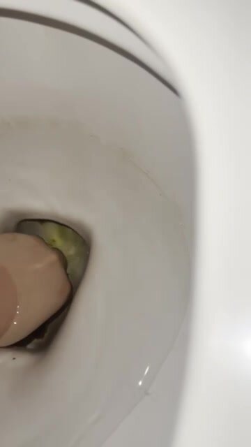 Dumb fat pig takes her shit from toilet