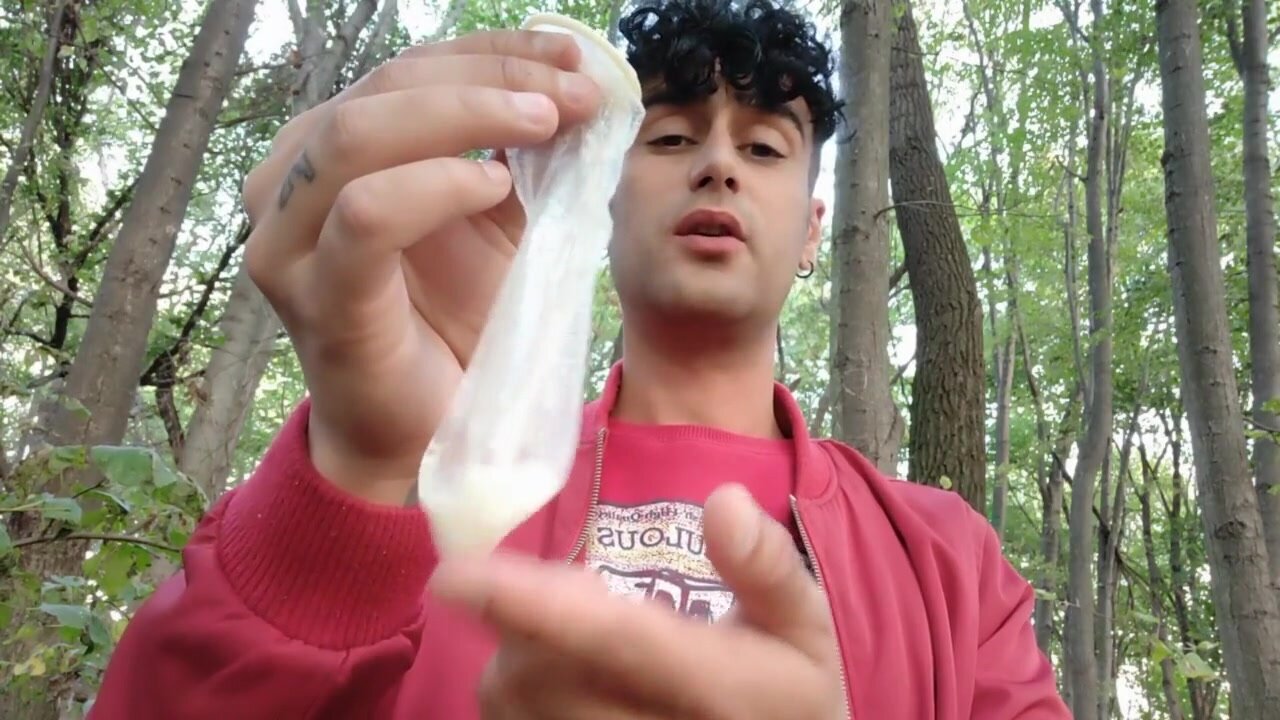 twink eat cum from condom
