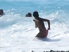 Accident beach woman public