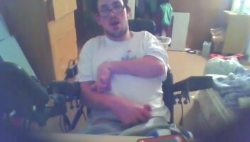 Hot boy jerks, nuts in his wheelchair - 3