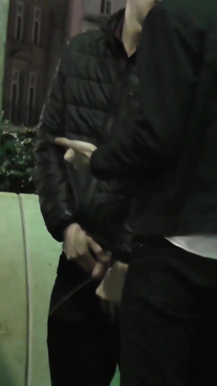 Buddy peeing on the pavement