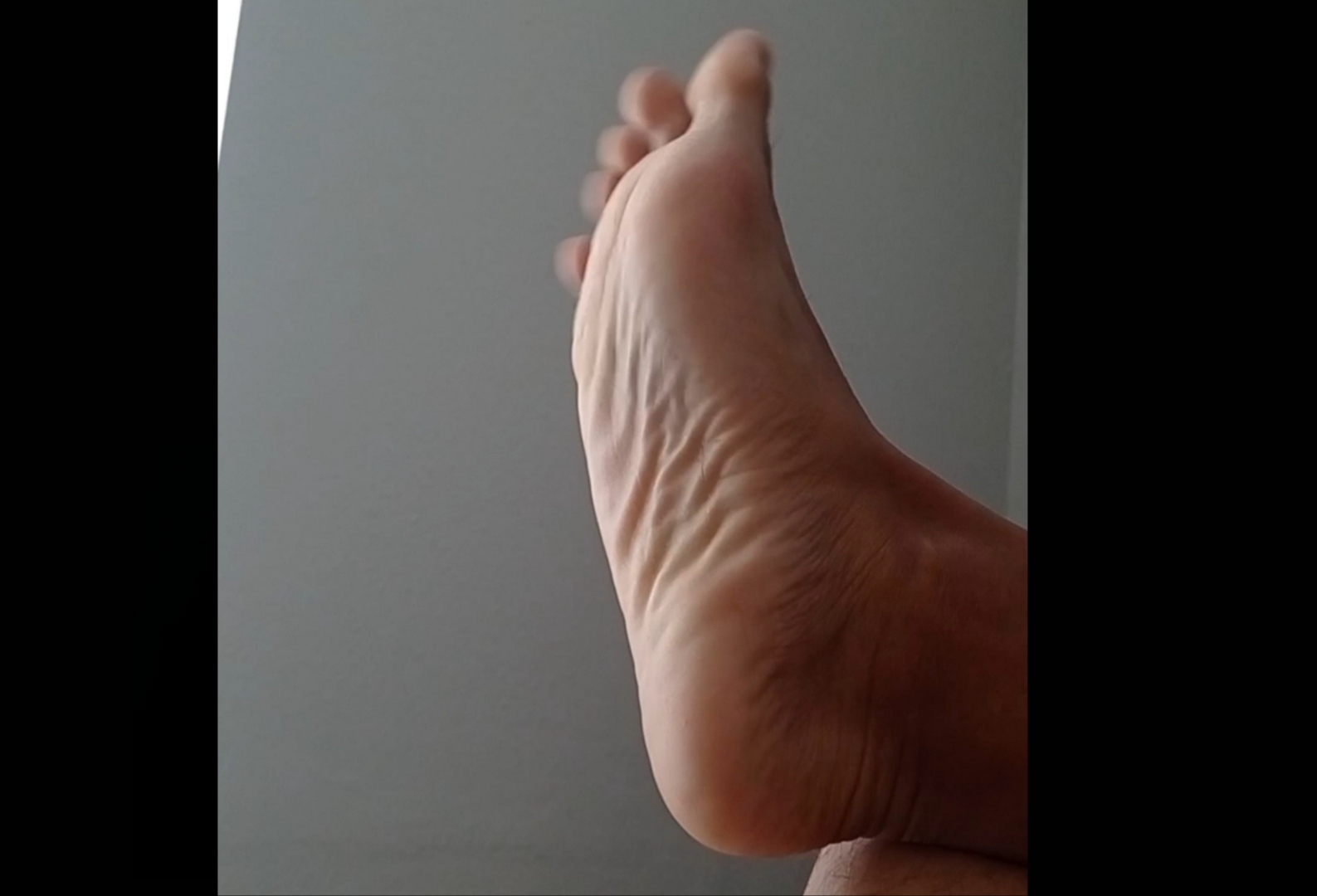 Morning feet wiggling toes