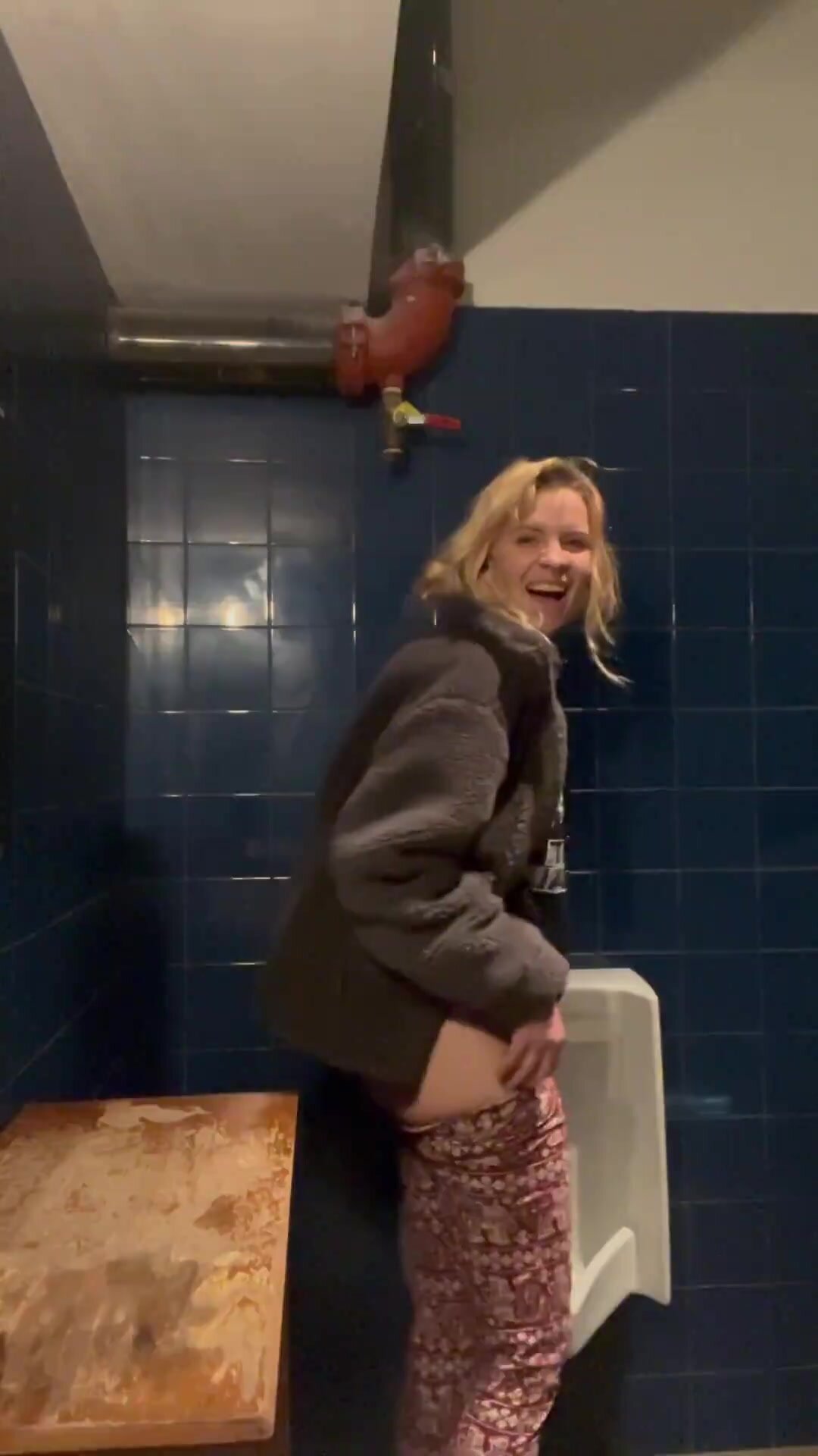White Girl Pees in Urinal 5