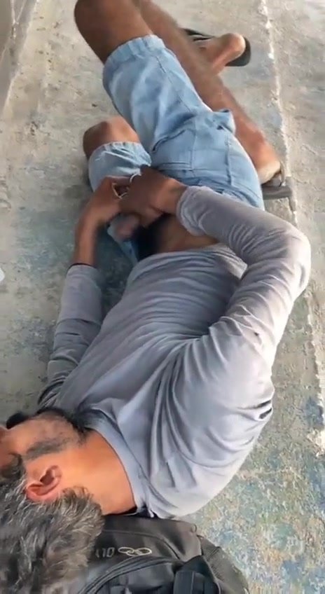homeless latino caught beating off on the street