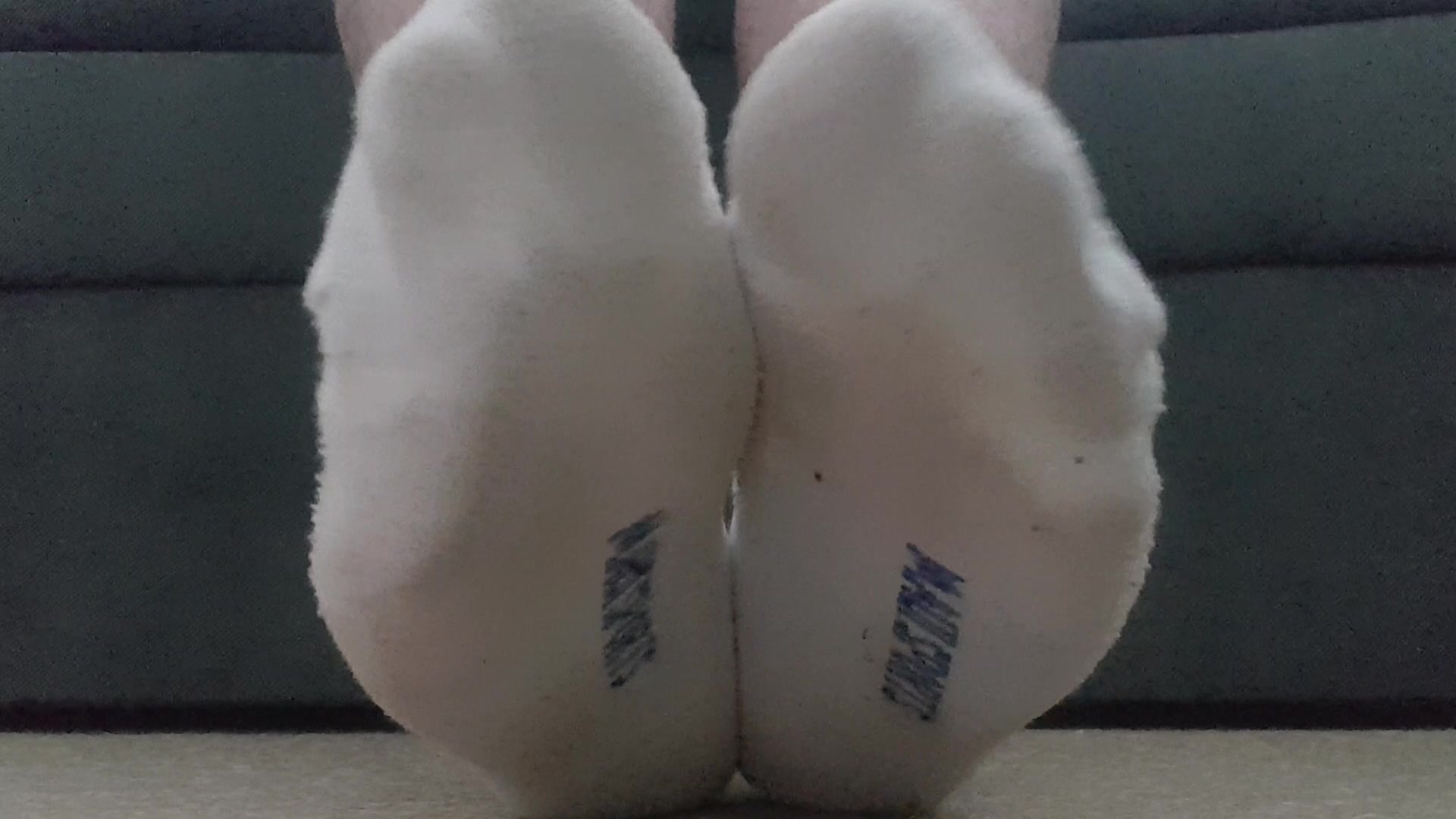 Dirty socks and feet after workout 1/2