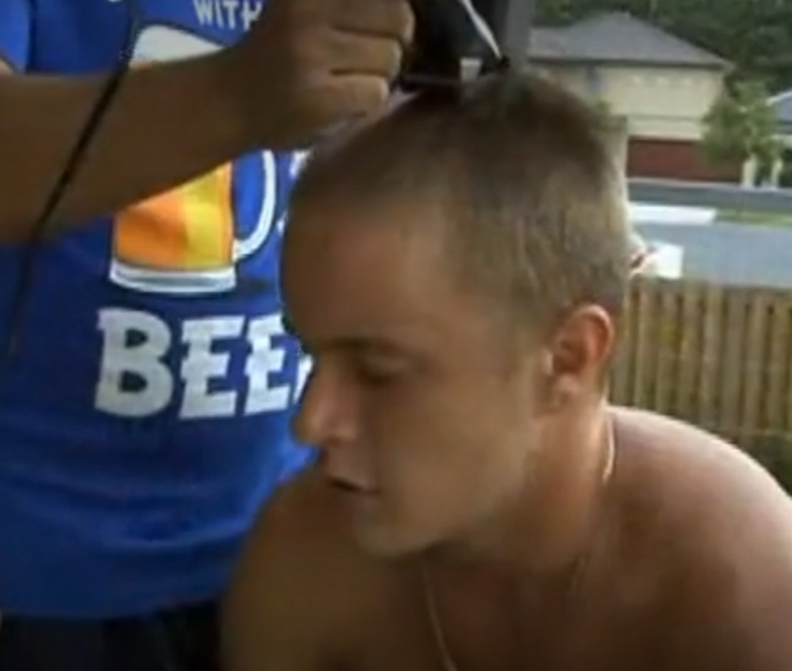MAN HAS TO SHAVE HIS HEAD