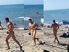 Caught running naked at the beach