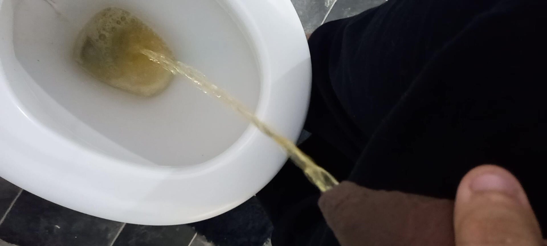 Pissing all in the bowl
