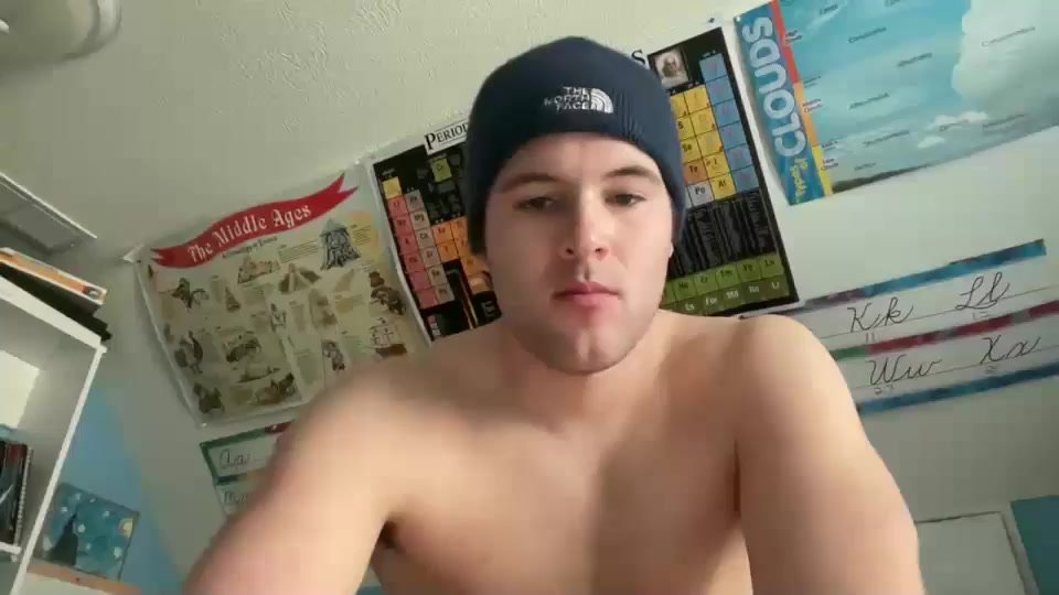 Gay White Twink Shows Off Ass