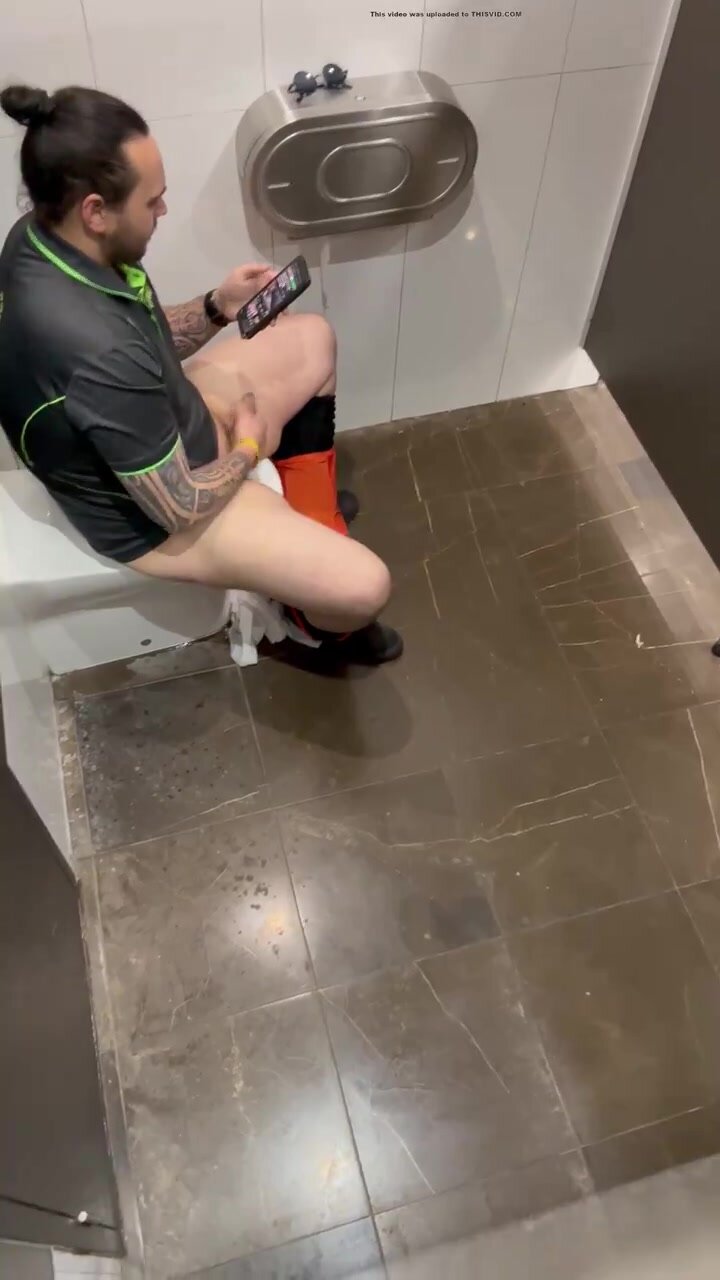Caught jerking in public bathroom - video 2