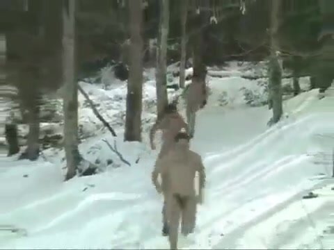 4 naked guys in the snow