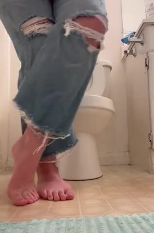 Jean over toilet wetting