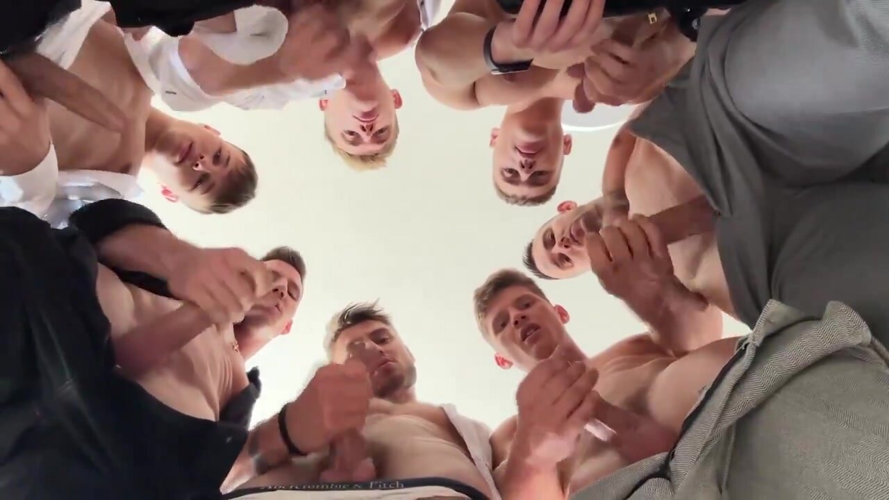 POV of seven hot guys with massive cut and uncut cocks