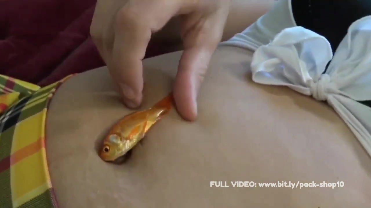 Hungry woman gives a new home to her little fish