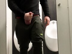 Jerk off in public restroom
