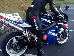 biker, fucking the Gixxer motorcycle