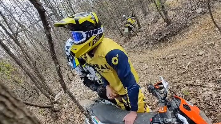 2 motocross buddy’s jerk  off after dirt biking all day