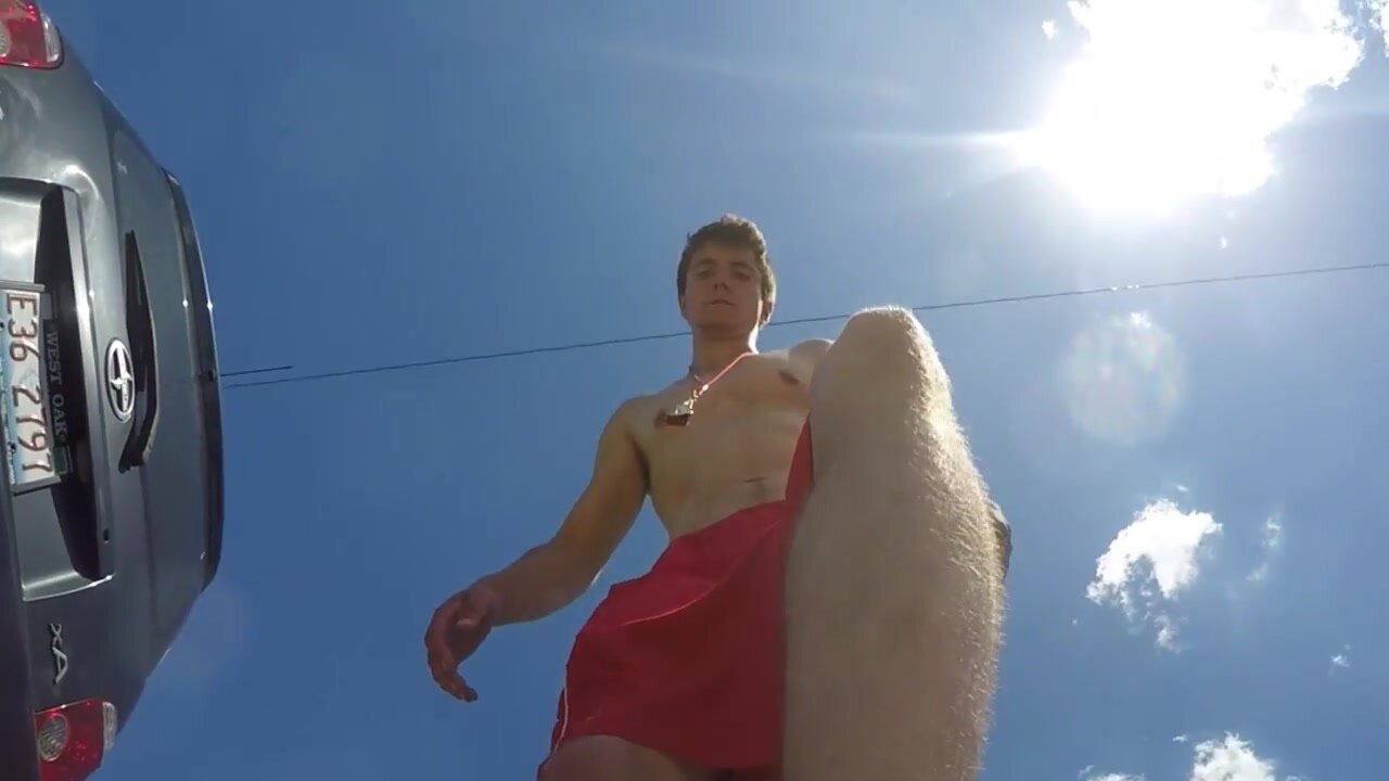 Sexy life guard stomps out your life
