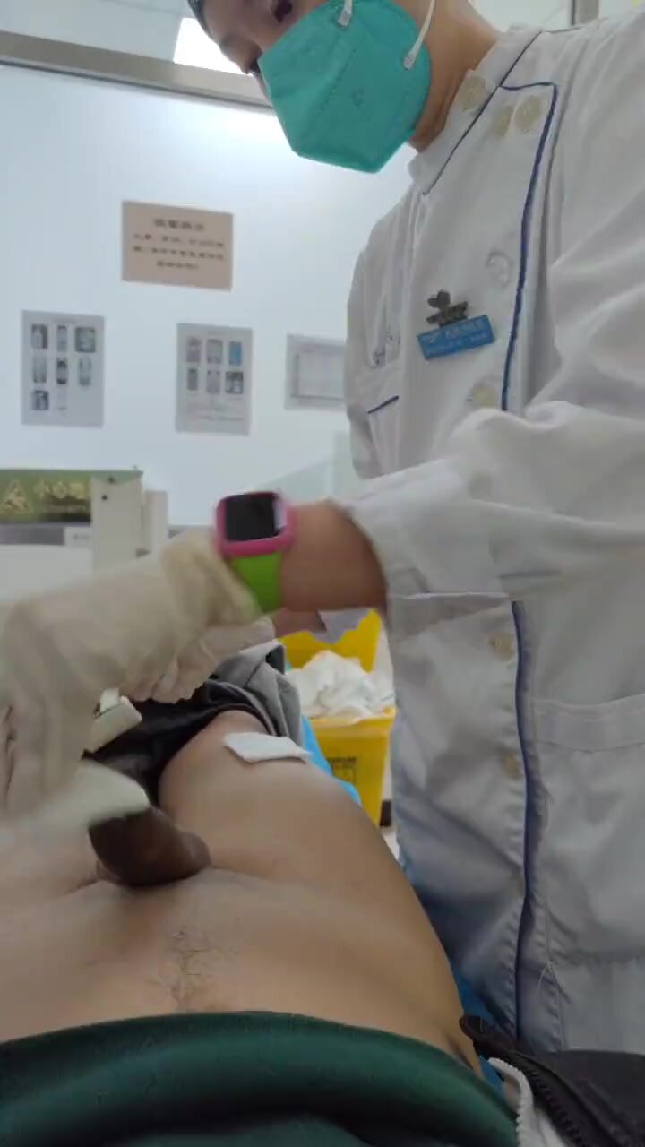 Female nurse disinfects penis - video 2