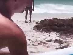 TWO GUYS WRESTLING NUDE AT BEACH