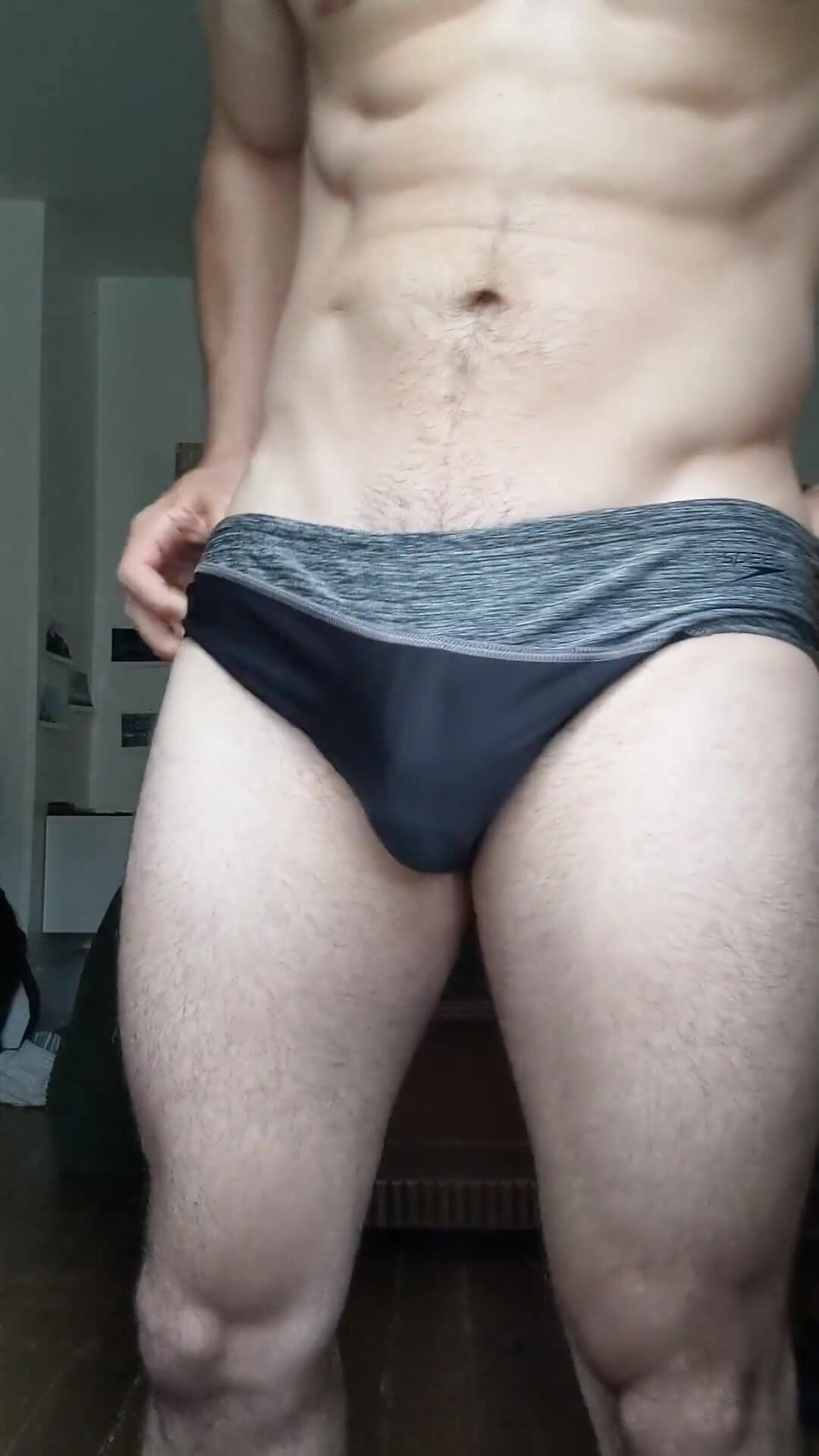 Big cock bull in sexy underwear shows off his bulge