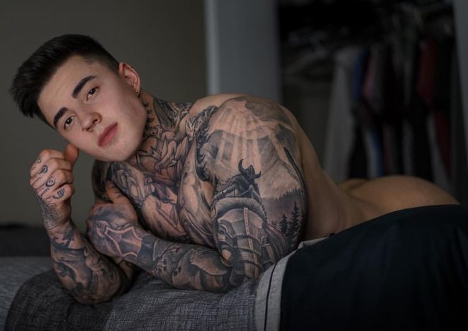 HOT TATTOED BOY WITH HUGE BODY