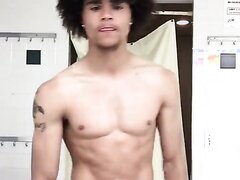 light skinned twink shows off his body