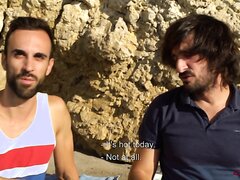 straight friends jerk off at the nude beach - trailer