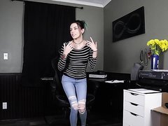 girl scared and pissing in jeans