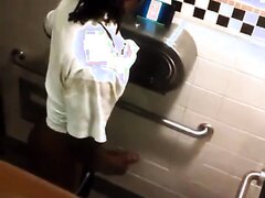 Black men wanking in public toilets