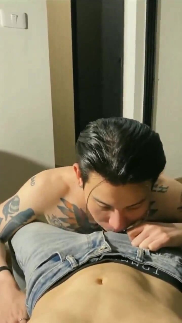 Tattooed Asian guy fucked