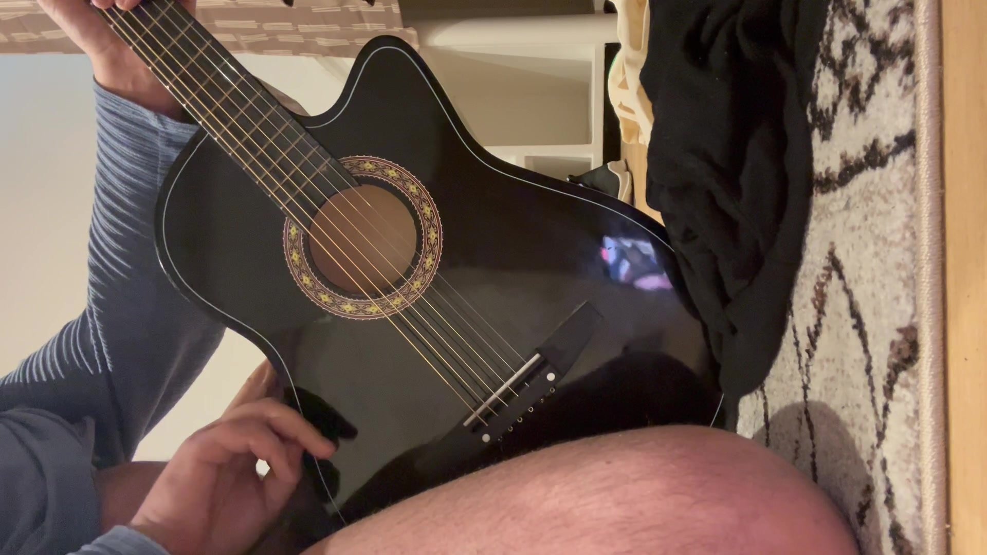 Guitar rubbing + cum