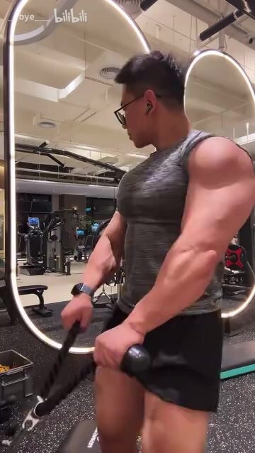 Muscular China working out