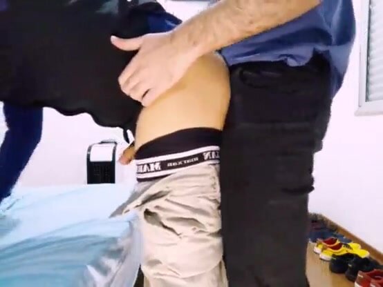 Clothed guys fucking